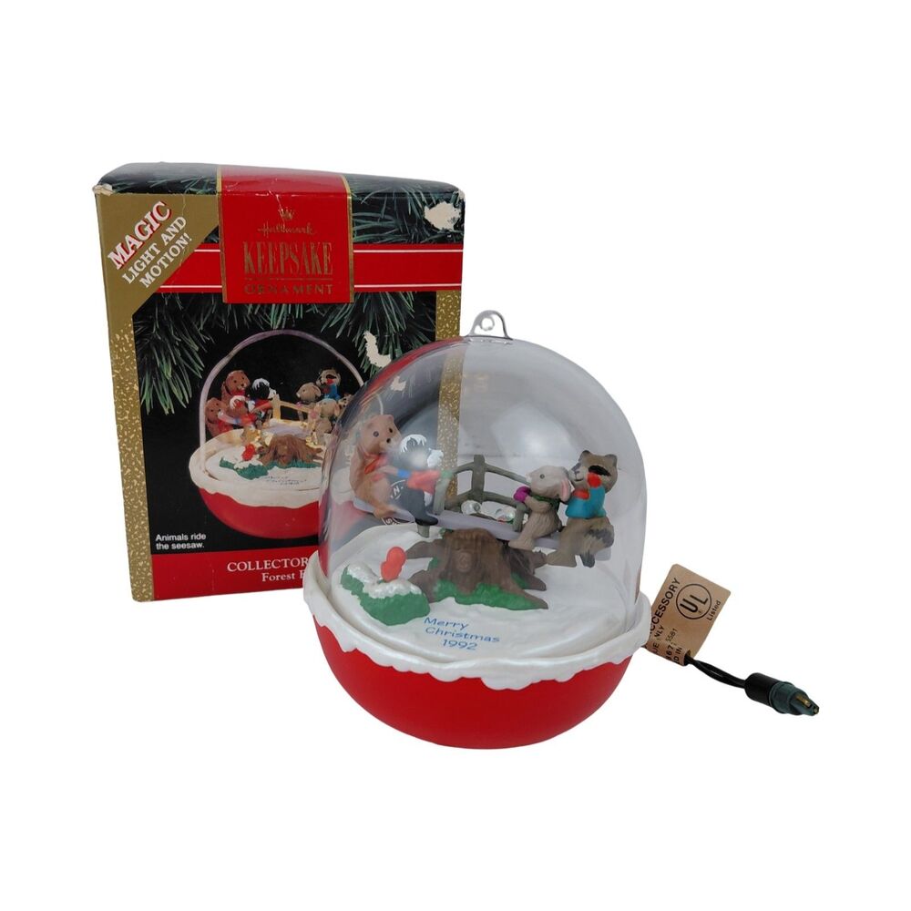 1992 Hallmark Keepsake Forest Frolics Magic Collector's Series Ornament Seesaw